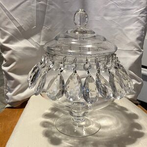 Beautiful ,unique n made by Me.  Vintage apothecary glass jar with cover which